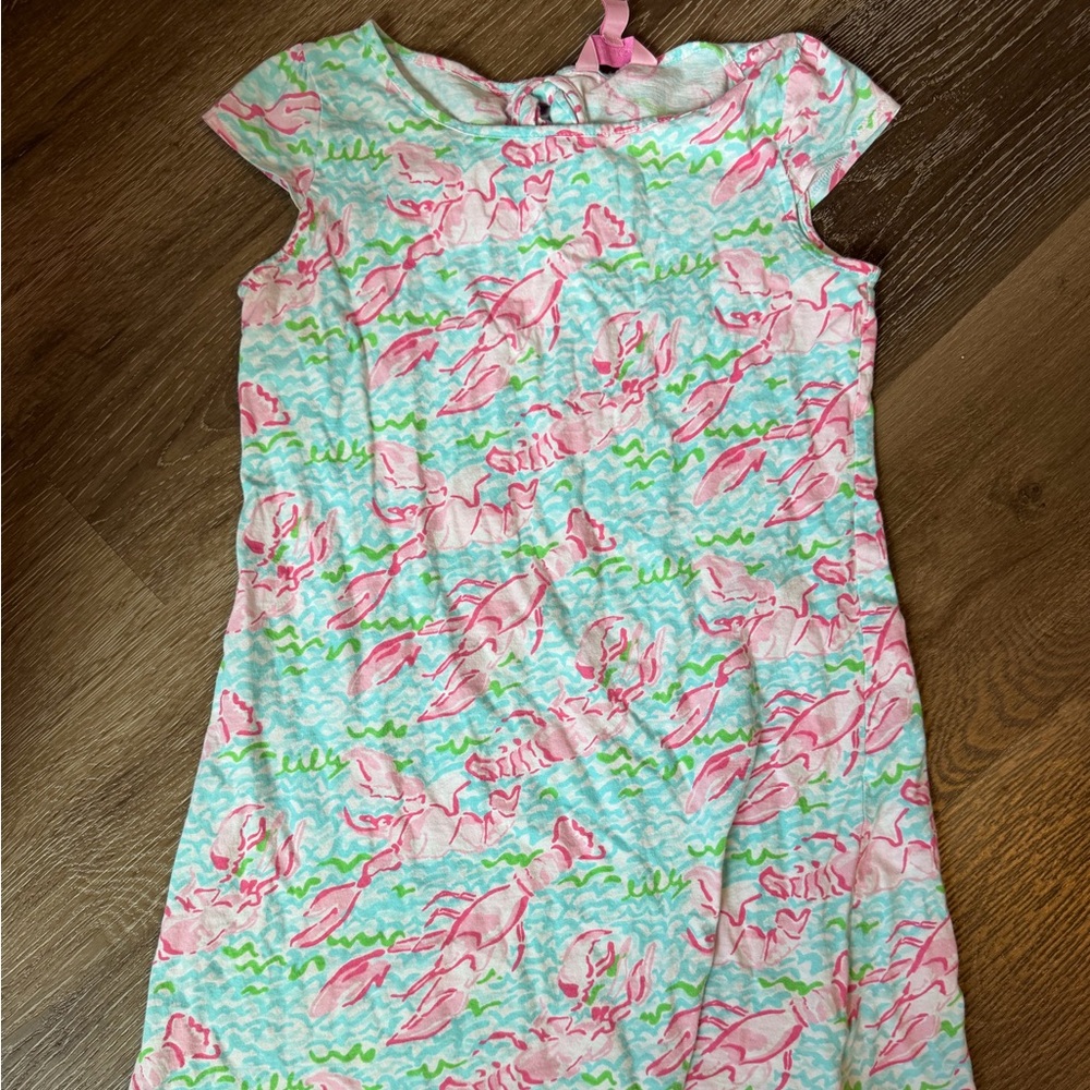 Girls Pink Floral Cap-Sleeve Dress Lilly Pulitzer